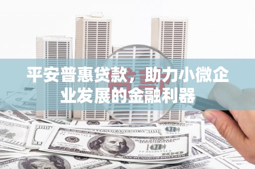 廊坊平安普惠贷款，助力小微企业发展的金融利器